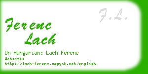 ferenc lach business card